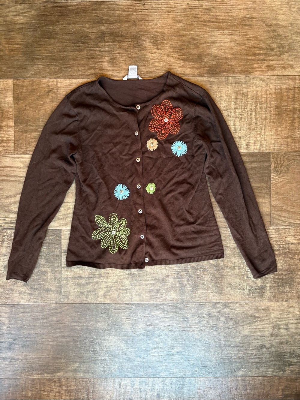 Madison Studio Brown Embroidered Women’s Cardigan